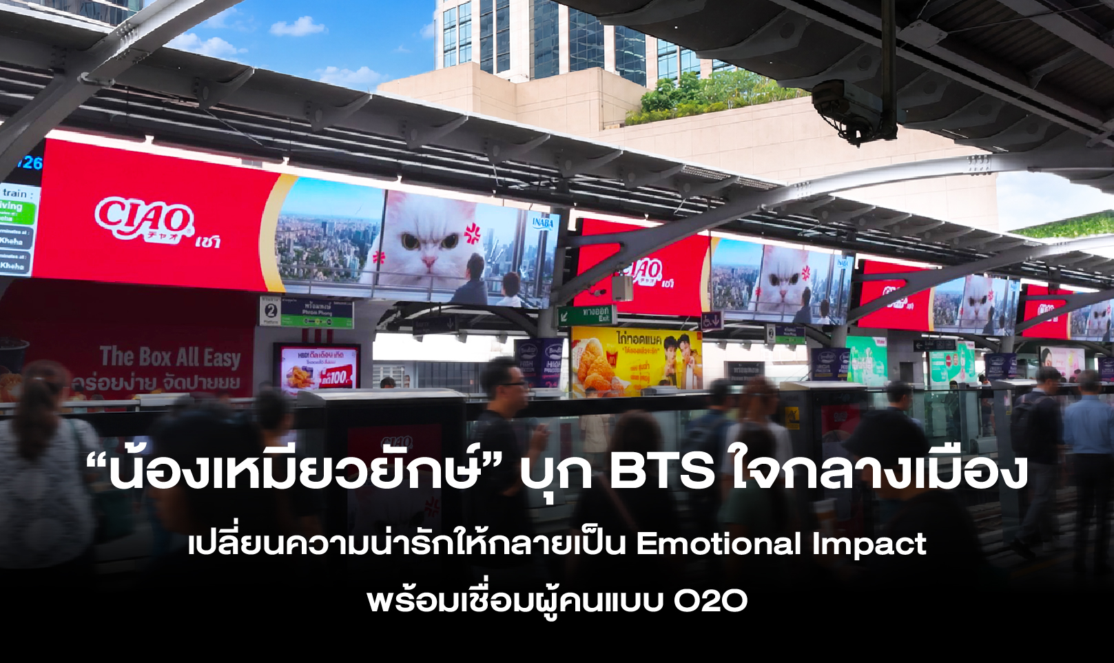 “น้องเหมียวยักษ์” บุก BTS ใจกลางเมือง เปลี่ยนความน่ารักให้กลายเป็น Emotional Impact พร้อมเชื่อมผู้คนแบบ O2O