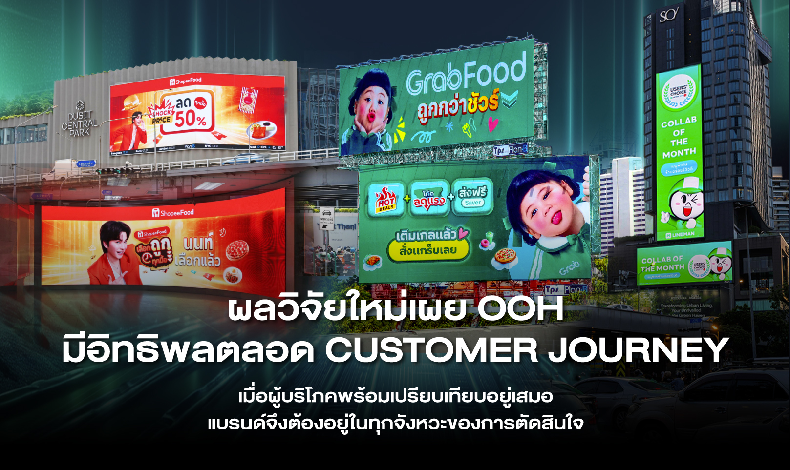 ผลวิจัยใหม่เผย OOH มีอิทธิพลตลอด CUSTOMER JOURNEY เมื่อผู้บริโภคพร้อมเปรียบเทียบอยู่เสมอแบรนด์จึงต้องอยู่ในทุกจังหวะของการตัดสินใจ